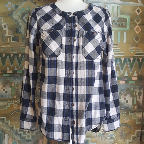 Duluth Trading plaid shirt with button sleeves - Picture 1 of 9